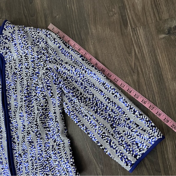 Carlisle Bluish Purple Sequin Evening Blazer Jacket - Picture 11 of 15